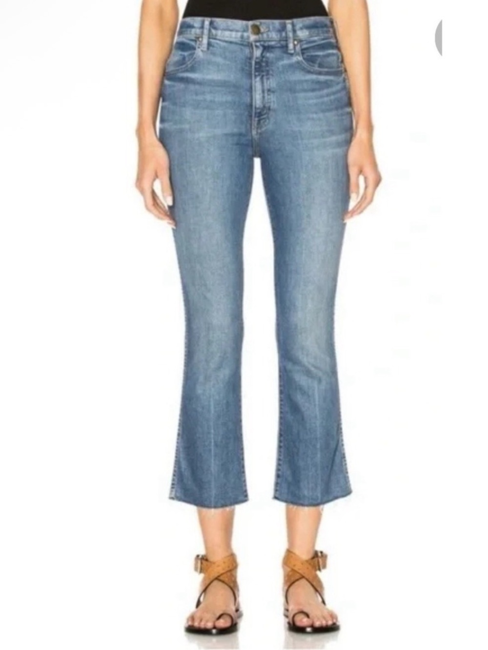 The GREAT. The NERD Light Blue Flare Cropped Jeans Size: 26